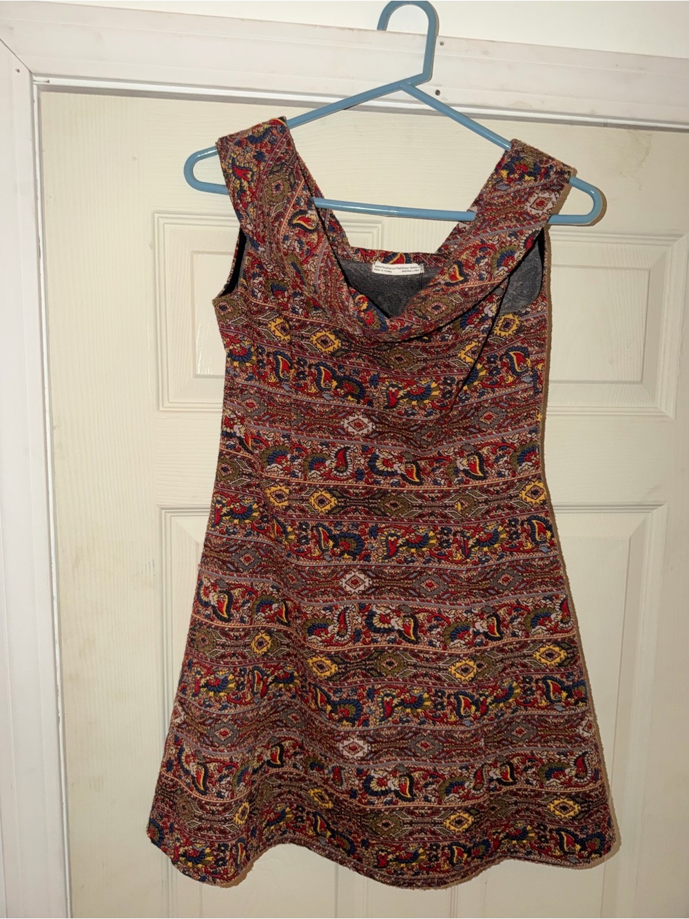 Zara Paisley Mini Dress in Multicolor & Red Size Medium